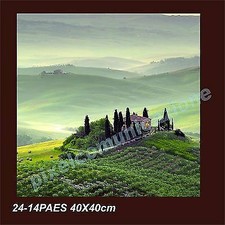 QUADRO MODERNO TELA 40X40 ARREDO TOSCANA CASALE VERDE GREEN CAMPAGNA RUSTICO