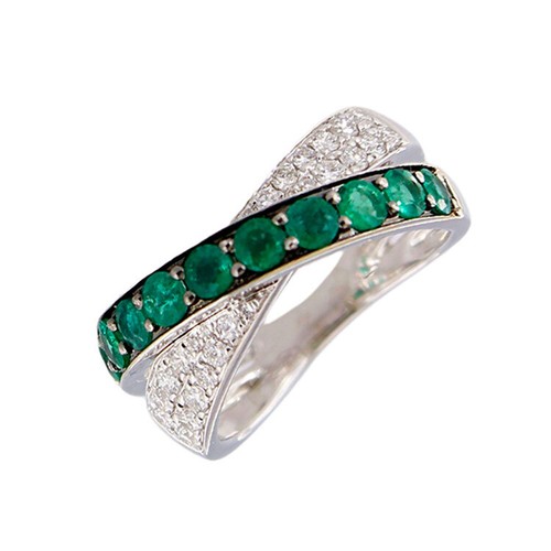 Anello veretta donna smeraldi - veretta,