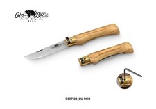 Coltello"Old Bear linea classica": man. olivo, lama acc. inox ("XL"- 9307/23_LU)