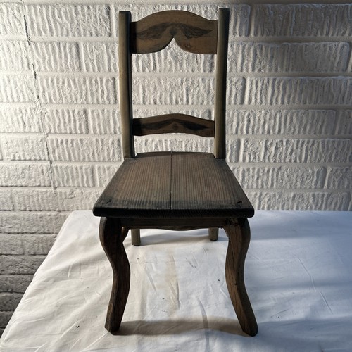 Vintage wooden doll chair with - wooden,