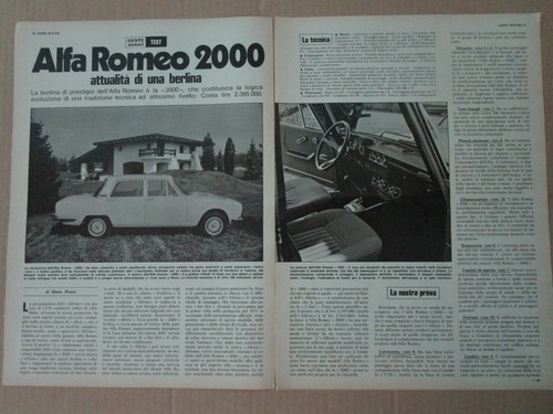 Articoli alfa romeo 2000 del - *articoli,