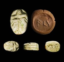 Antico Egitto CERTIFICATO Autentico Sigillo Scarabeo con Formula Geroglifica Artefatto