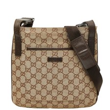 Borsa a tracolla Gucci Gg in tela beige pelle marrone vintage autentica