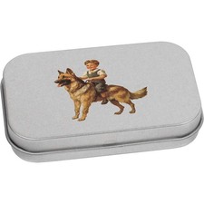 Boy riding german shepherd - 'boy,
