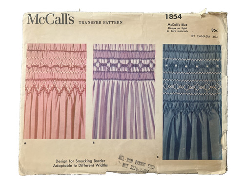 Mccalls smocking transfers - smocking,