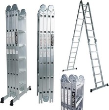 SCALA MULTIUSO IN ALLUMINIO 6.7m PIEGHEVOLE MULTI POSIZIONE STABILIZZATA