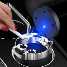 Car Ashtray Extinguished Cigarette Smokeles Holder LED Light Interior Accessory