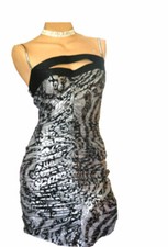 Robe bustier léopard argenté