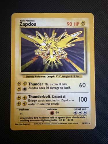 Pokemon vintage zapdos 102 - pokemon,