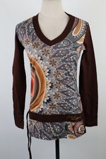 DESIGUAL MAGLIA DONNA TG. S WOMAN CASUAL VINTAGE T-SHIRT  TOP CANOTTA COTONE