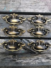 Lotto 6 tiranti cassetti cauzione vintage colore ottone 3” stile Chippendale New Wing Batman