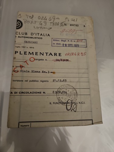 Vintage foglio - a.c.i.,