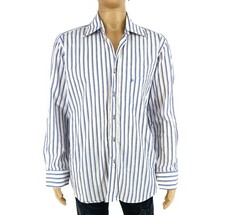 RoccaBarocco Uomo Camicia Bianca A Righe A Maniche Lunghe Taglia XL 43 17