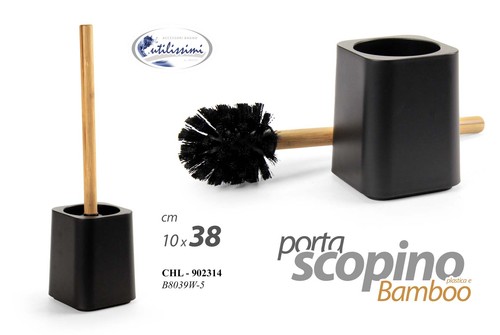 Portascopino bagno nero - da,