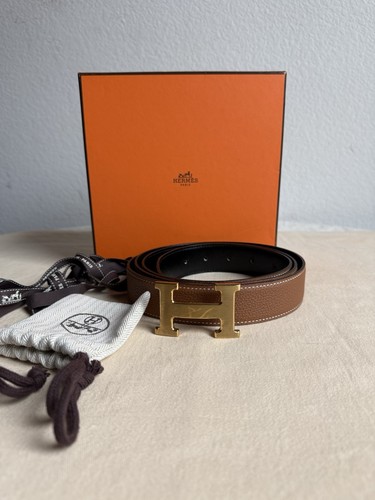 Hermes cintura reversibile oro