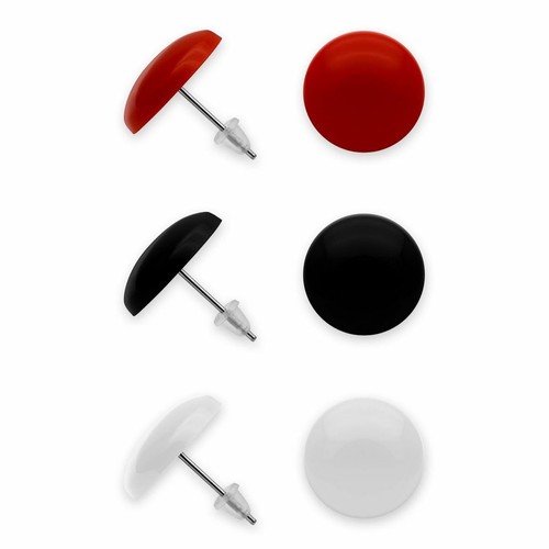 Paio orecchini nero - paio, rosso