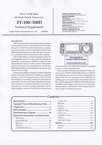 Manuale servizio per yaesu - servizio,