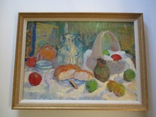 QUADRO VINTAGE MARIA CALVO IMPRESSIONISTA NATURA MORTA RARO MODERNISTA ELENCATO 