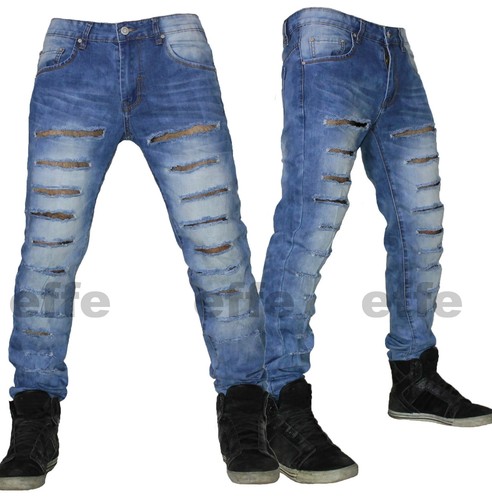Jeans uomo strappati denim - jeans,