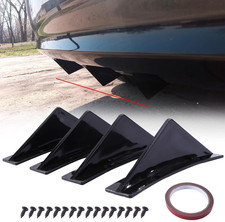 4 Pz Auto Paraurti Posteriore Lip Diffusore Universale Pinna Di Squalo Nero Luci