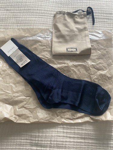 Calze gucci logo blu navy - calze,