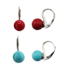 Orecchini monachella pendenti argento925 corallo o turchese gioielli donna