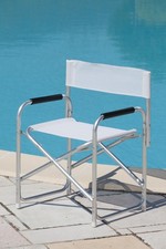 DecHome Set 2 Sedie da Giardino Regista Poltrona Alluminio Bianco TC3096WHITE