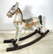 ANTICO RARO CAVALLO A DONDOLO DIDATTICO SMONTABILE ANNI 30 GIOCO LEGNO HORSE