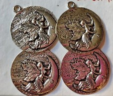 4 Medaglioni Fata Luna Argento