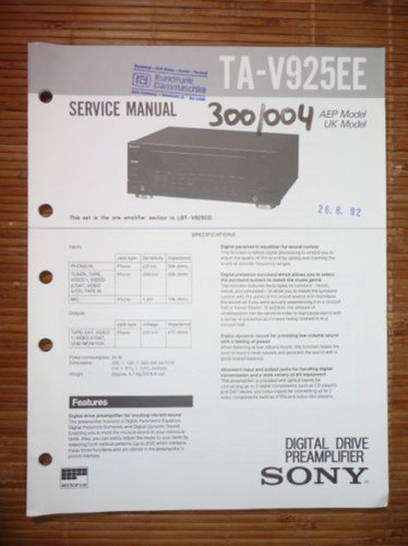 Manuale servizio sony - servizio,