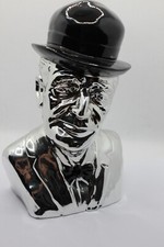 TOTO' BUSTO STATUA RESINA ARGENTATA SMALTATA MIS. 12X10X H.19 EXPLOIT