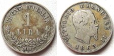 Italia 1 Lira 1863 M-Milano