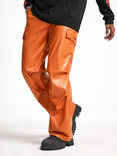 Pantalone cargo vera pelle