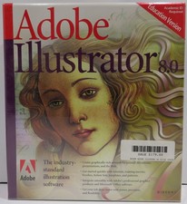 Adobe Illustrator 8.0 versione Windows con dischi, numero di serie, manuale RARO