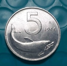 ITALIA 5 LIRE DELFINO 1966
