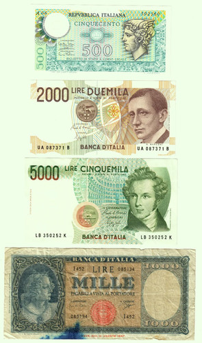 Lotto banconote italiane - banconote,