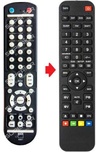 Telecomando nad dvd7 adatto - dvd7,