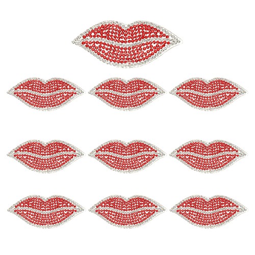 Per lip rhinestone patches - lip, patches,