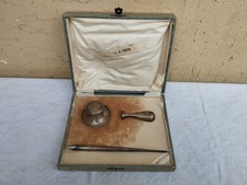 ANTICA XIX sec. CONFEZIONE PENNA CALAMAIO E TIMBRO A CERA IN ARGENTO TITOLO 800 