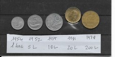 ITALY LIRE COINS 1 - 5 -10- 20