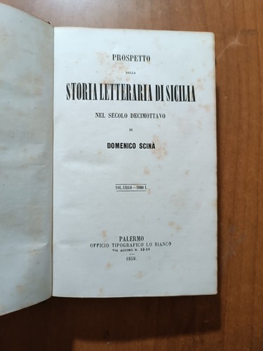Scinà prospetto della - scinà,