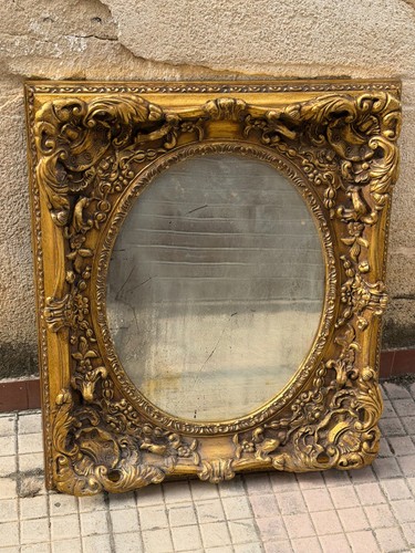 Specchio muro foglia - specchio, oro