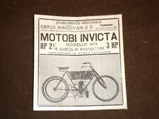 Pubblicità d'Epoca per Collezionisti del 1904 Motobici Invicta Carlo Mantovani