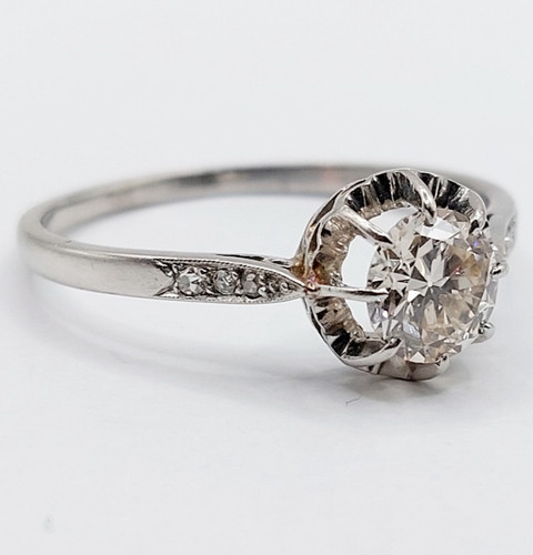 Anello solitario art deco