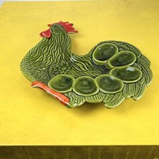 piatto gallo in ceramica porta