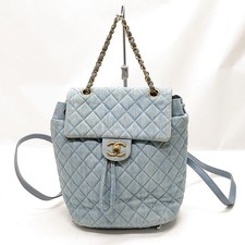 Borsa zaino Chanel blu denim