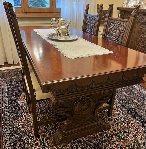 Tavolo antico legno con - tavolo, 6