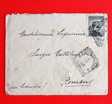 1909 busta+lett. con bollo michetti 15 c.+marca erinn. lega nazionale 1 c. lira