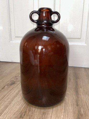 Large amber glass - amber, bottle