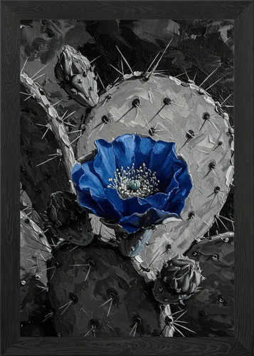 Quadro fiore blu cactus con - quadro,